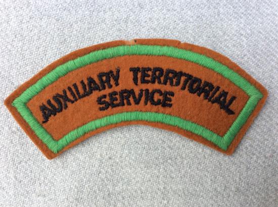 WW2 AUXILIARY TERRITORIAL SERVICE cloth title