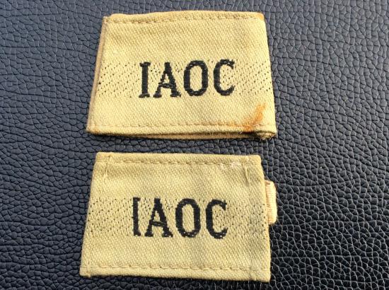 WW2 I.A.O.C Indian made slip-on Shoulder titles