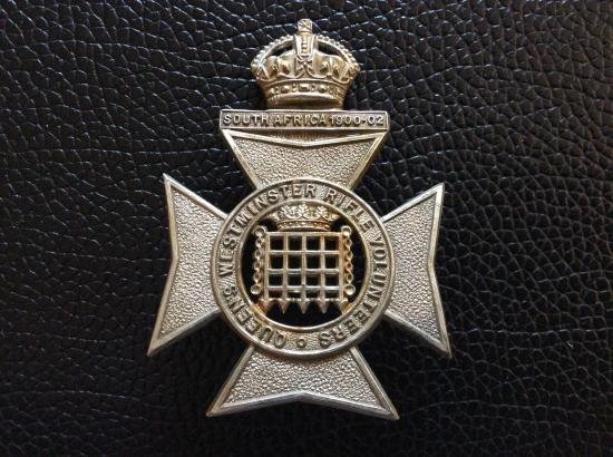 Queens Westminster Rifle Volunteers Cap Badge 1905-08
