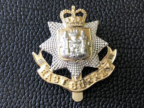 Anodised East Surrey Regiment cap badge by Gaunt