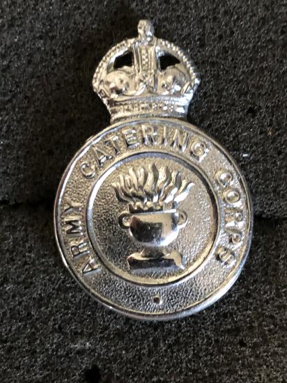 WW2 white metal Army CateringCorps cap badge