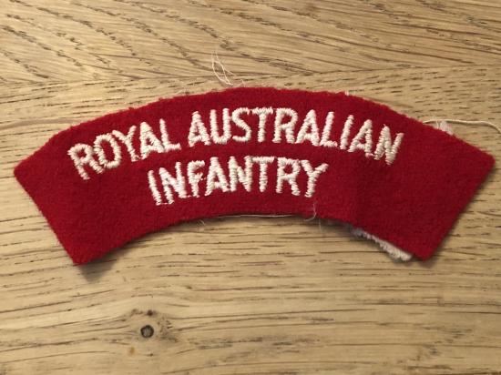Royal Australian Infantry cloth shoulder title