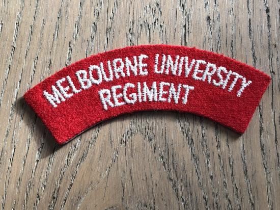 Melbourne University Regiment cloth shoulder title