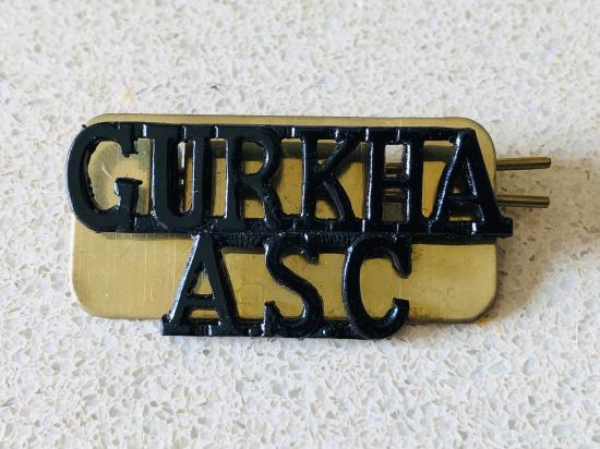 Gurkha A.S.C ( Army Service Corps) blackened brass shoulder title