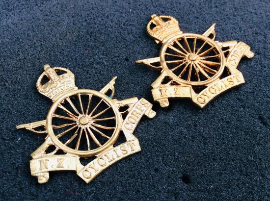 WW1 New Zealand Cyclist Corps Collar Badges By Gaunt