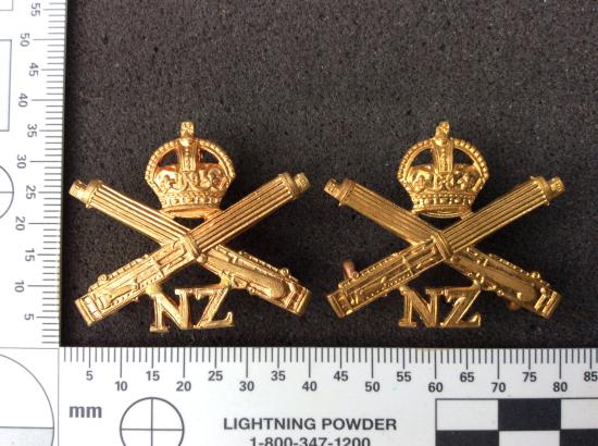 WW1 New Zealand Machine Gun Corps Collar Badges By Gaunt