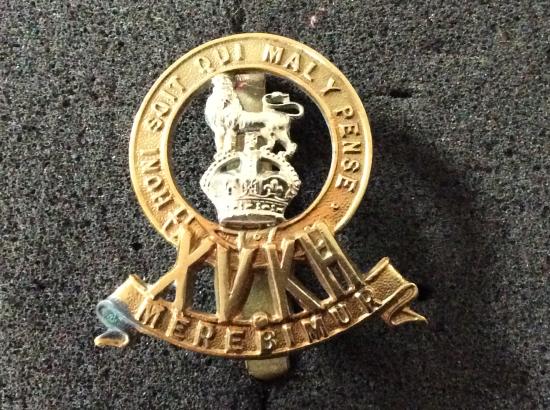 15th Kings Hussars b/m cap badge