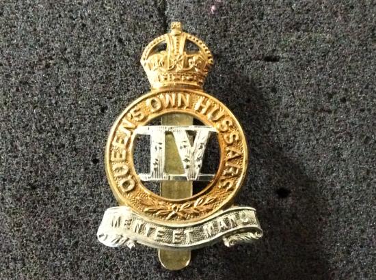 K/C 4th Queens Own Hussars Cap badge