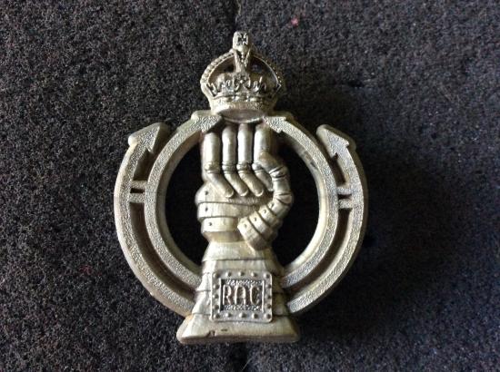 WW2 Economy plastic R.A.C ( Royal Armoured Corps) Cap badge