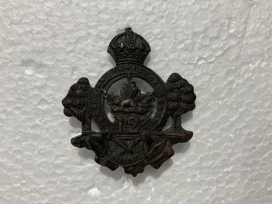 WW1 C.E.F 12th Canadian Forestry Corps camp badge