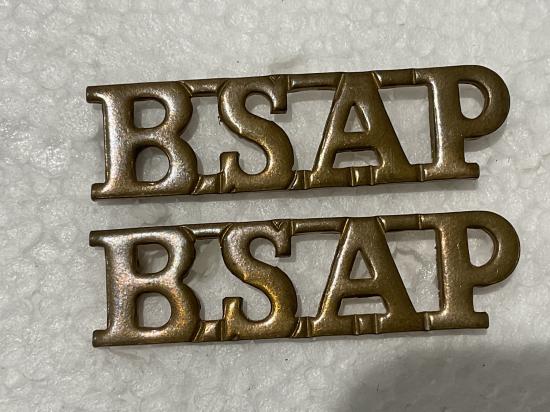 B.S.A.P Brass shoulder titles