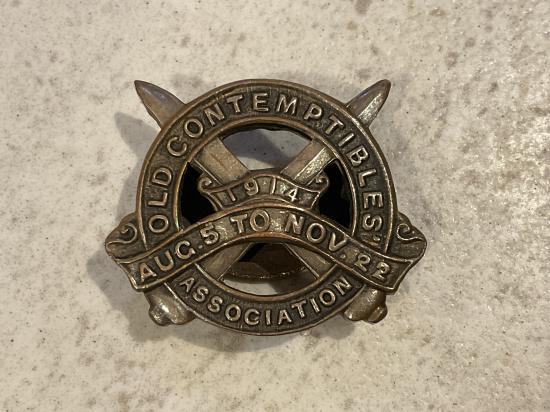 WW1 Old Contemptibles Association lapel badge