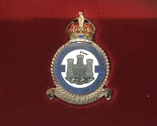 RAF (auxiliary) 603 City of Edinburgh squadron Battle of Britain silver/enamel commemorative plaque