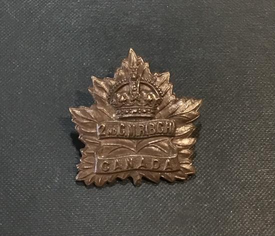 WW1 2nd Canadian mounted rifles B.C.H cap badge