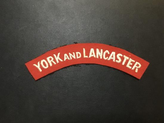 York and Lancaster regiment cloth shoulder title