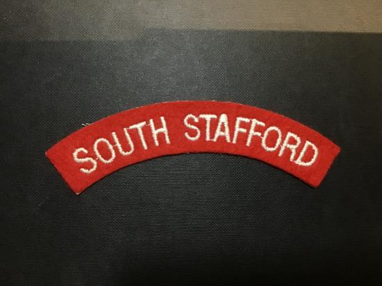 South Stafford regiment cloth shoulder title