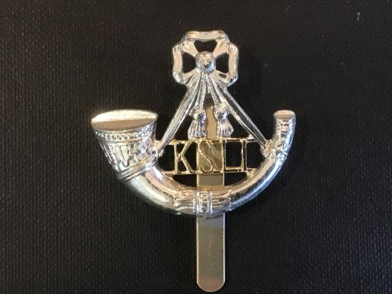 Anodised K.S.L.I cap badge by Gaunt