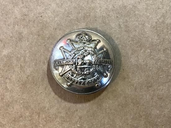 The Sherwood Foresters post 1902 silver plated button