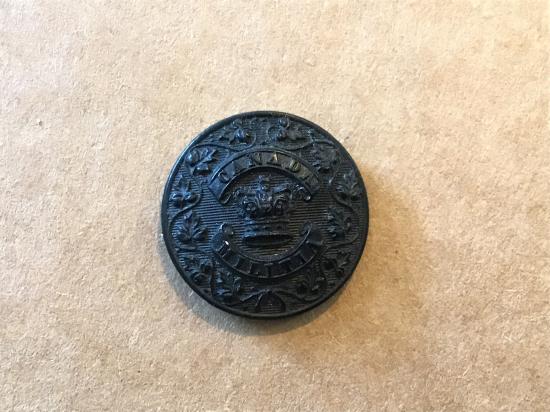 Q.V.C Canada Militia large black horn button