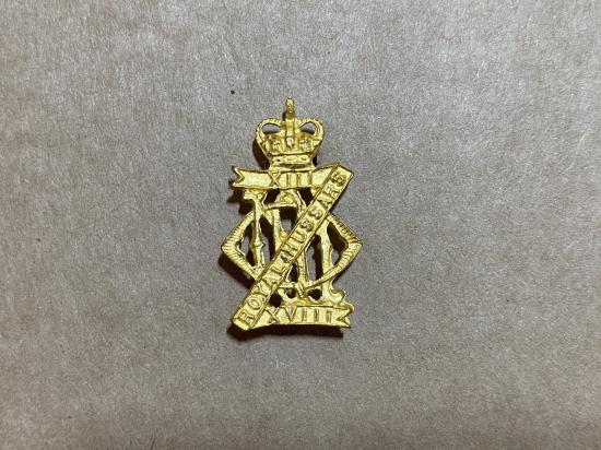 13th/18th Royal Hussars officers collar/service dress hat badge