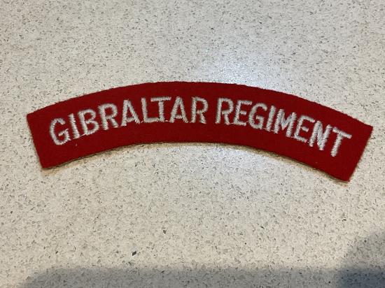 GIBRALTAR REGIMENT cloth shoulder title