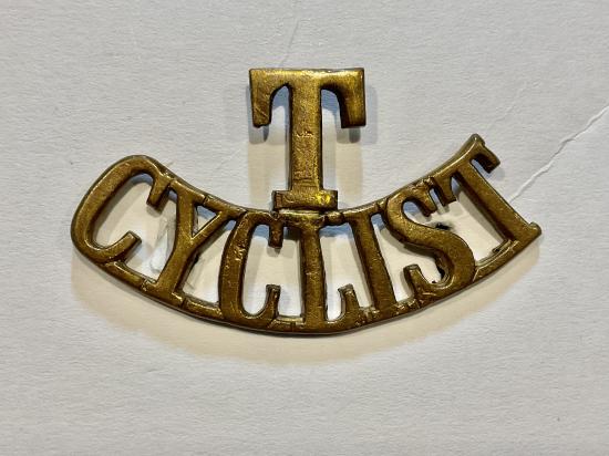 WW1 Territorial Cyclist brass shoulder title