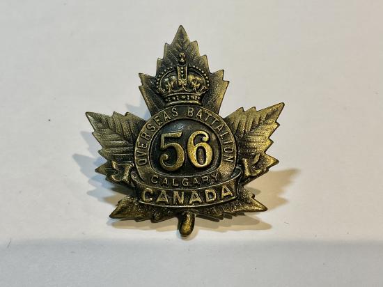 WW1 C.E.F 56th Battalion(Calgary & Alberta) cap badge