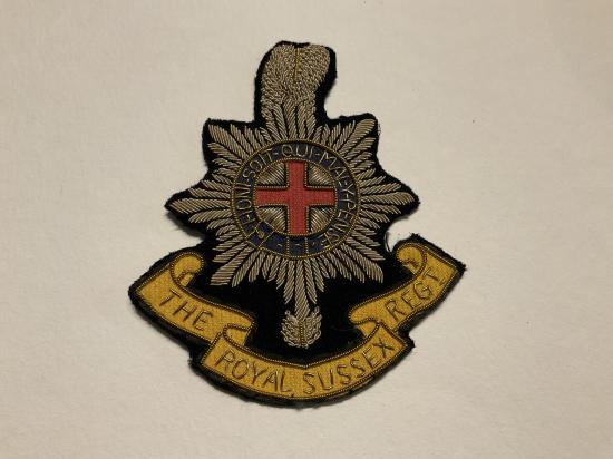 The Royal Sussex Regiment bullion blazer badge