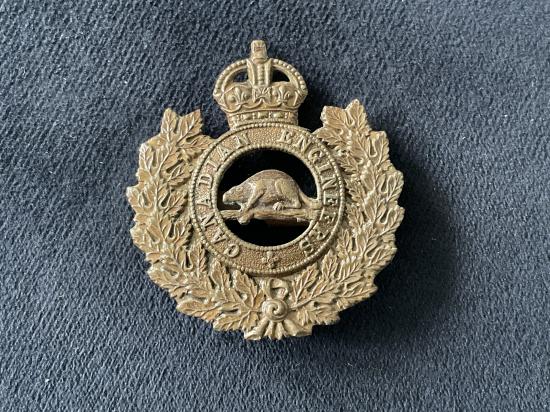 WW1 C.E.F Canadian Engineers Officers Service dress cap badge