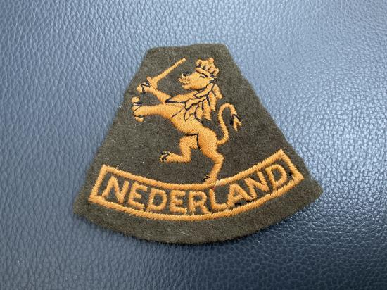 WW2 Free Dutch NEDERLAND cloth shoulder title
