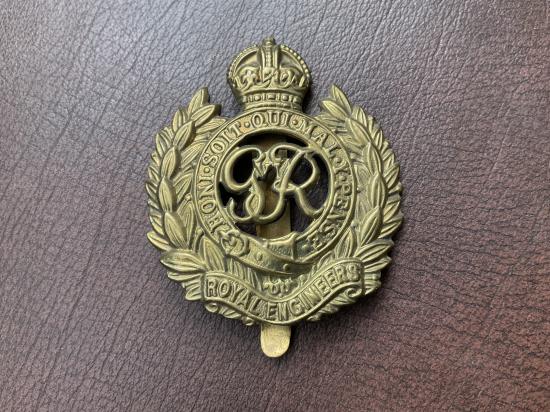 WW2 Royal Engineers other ranks brass cap badge