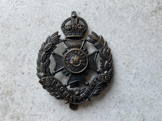 7th Bn (Leeds Rifles) P.O.W West Yorkshire Regt cap  badge