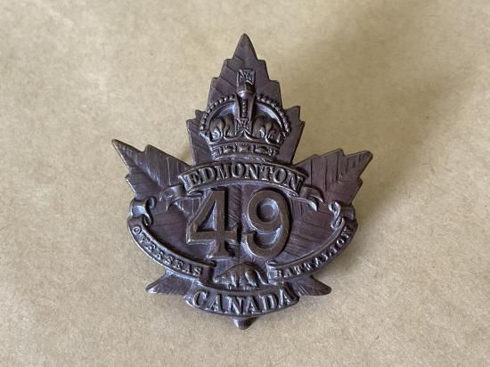 WW1 C.E.F 49th Inf Bn (Edmonton) cap badge