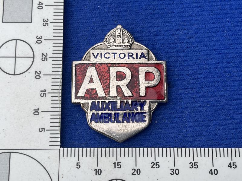 WW2 Victoria A.R.P Auxiliary Ambulance lapel badge