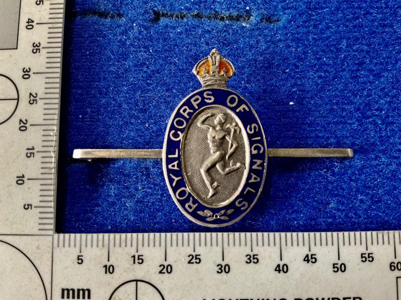 WW2 Royal Corps of Signals silver tie pin/ sweetheart