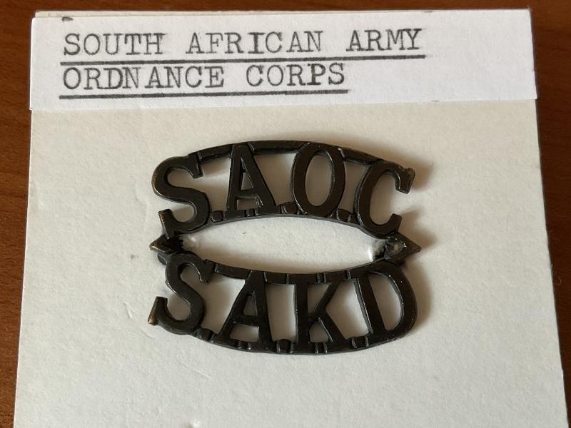 WW2 South African Army Ordnance Corps shoulder title