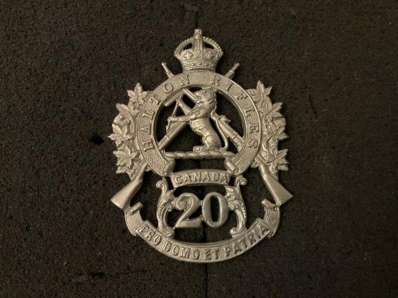 Canadian 20th Halton Rifles cap badge circa 1910