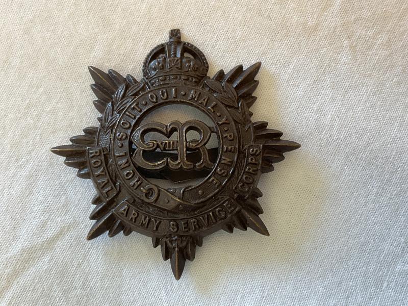 1936 issue Edward V111 R.A.S.C Officers Service Dress cap badge