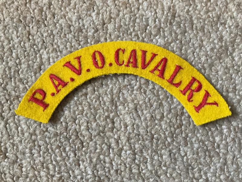 WW2 P.A.V.O CAVALRY Cloth shoulder title