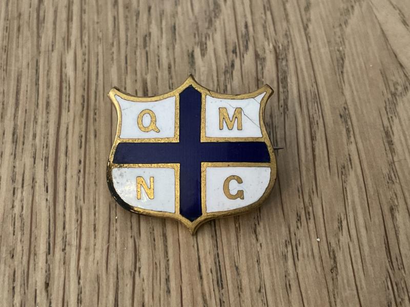 WW1 Queen Marys Needlework Guild Q.M.N.G lapel badge