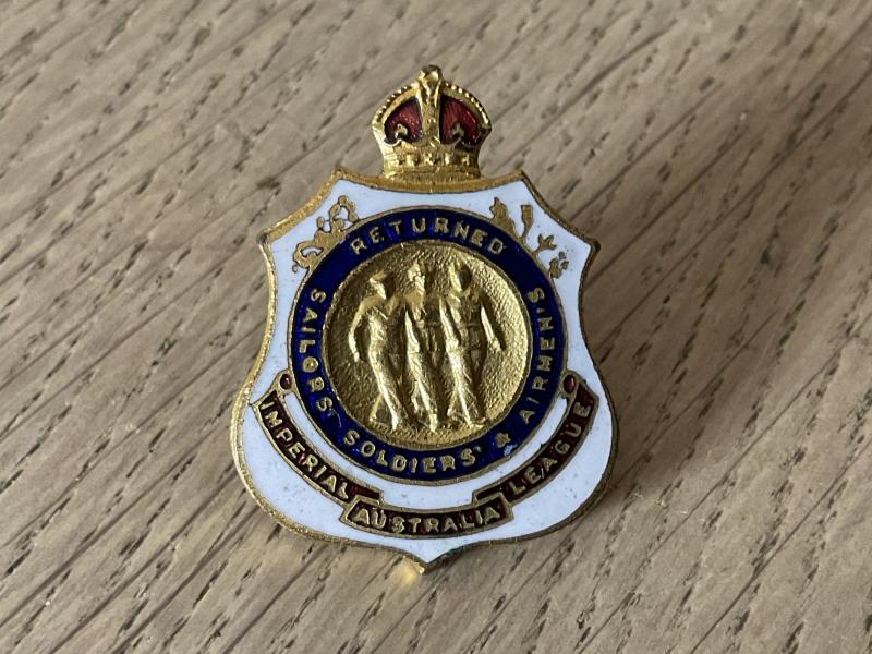 Australian  R.S.S.A.L Lapel badge, mint condition by STOKES