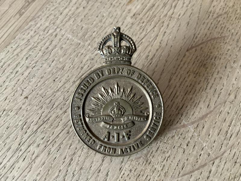 WW1 Australian Returned from active service lapel badge