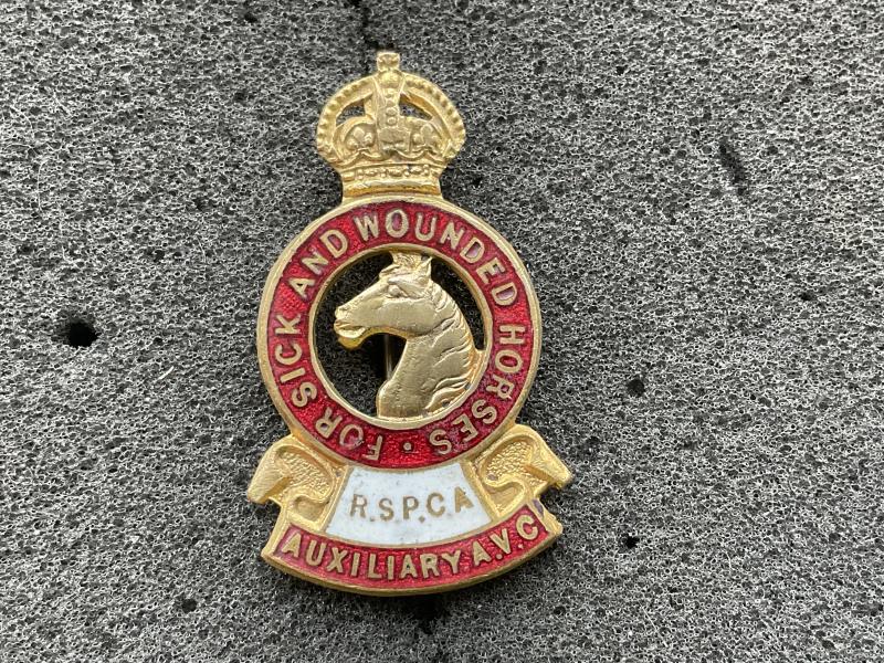 WW1 R.S.P.C.A Auxiliary A.V.C For Sick & Wounded Horses badge