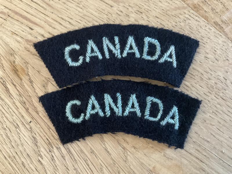 WW2 R.C.A.F ‘CANADA’ cloth shoulder titles