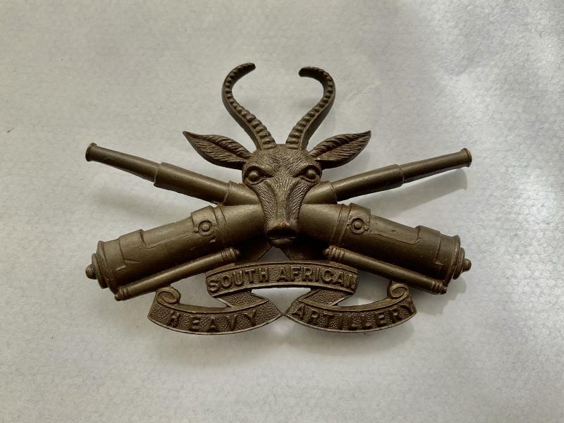WW1 Officers South African Heavy Artilley bronze cap badge