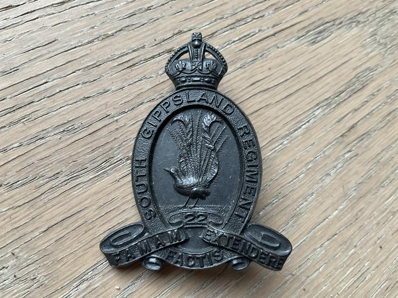 WW2 22nd Battalion, South Gippsland Regiment cap badge