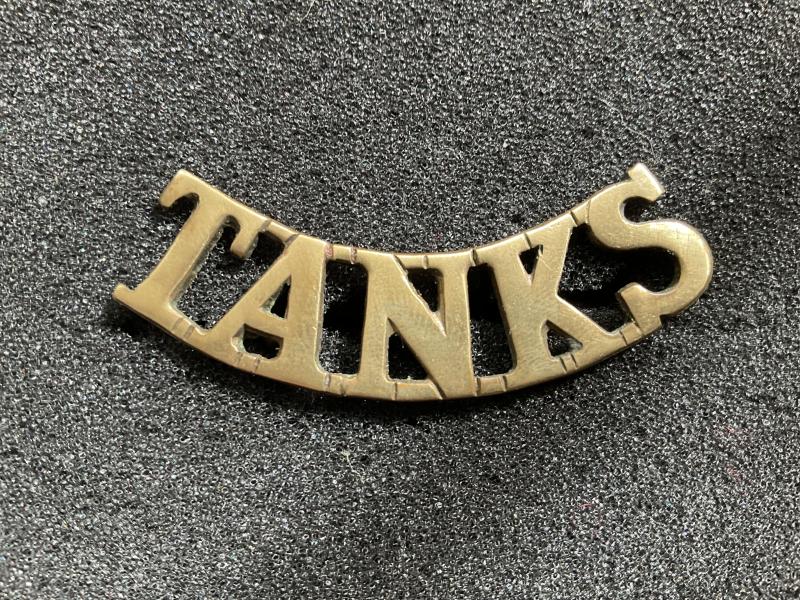WW1 TANKS brass shoulder title