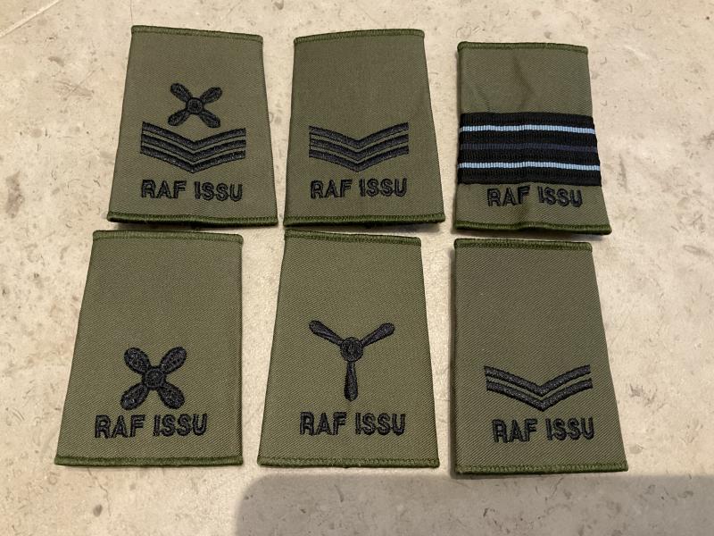 RAF I.S.S.U rank slides x 6 various