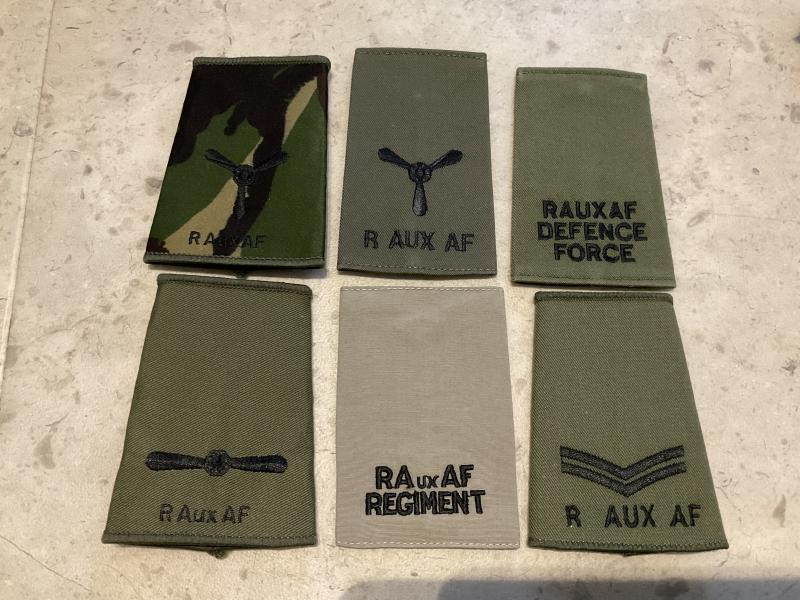 RAF Auxiliary Air Force shoulder rank slides