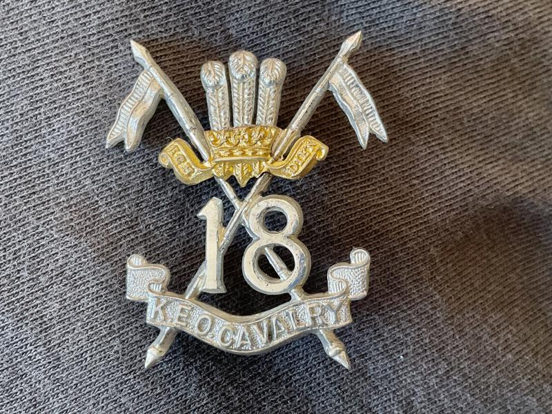 WW2 Indian Army 18th K.E.O Cavalry officers cap badge